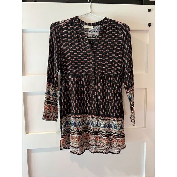New Altar’d State boho dress black with red button neck size Medium - Picture 1 of 9
